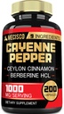 Estratto di pepe di Cayenne con radice di curcumina curcuma curcuma curcuma, Berberina HCl, Ceylon Cinnamon Bark & More - 200 capsule - Support Digestion Health, Immune System & Body Balance