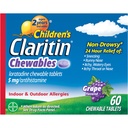 Bambini Claritin Chewables 24 HR bambini medicina allergia, tomaia, 60 conte