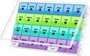 DANYING XL Organizzatore di pillole mensili 1 volta al giorno con il caso di polvere-proof, scatola di pillole extra large 4 settimane una volta al giorno, 28 giorni contenitore di pillole 1 al giorno, caso di vitamina settimanale, organizzatore di medicina quotidiana