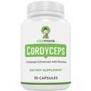 VitaMonk Cordyceps Mushroom Capsule con Rhodiola, 2 Grammi di Cordyceps Mushroom Migliorato con Rhodiola - Boost Energy, Fight Stress, Migliorare le prestazioni, Non-GMO - 2000mg - 90 Caps