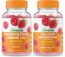 Phosphatidylserine vitale (PS) + Magnesio di calcio, Gummies Bundle - Grande degustazione, Supplemento di vitamina, Senza glutine, OGM libero, pancia masticabile