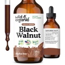 Wild & Organic Black Walnut Tincture - Detox Cleanse w/Black Walnut Hull Extract - Integratore di erbe per Detox Gut Cleanse e Benessere Digestivo - Vegan, Sugar & Alcohol-Free - 4 fl oz