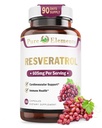 Resveratrolo 1450mg Formula ad alta resistenza per promuovere la pelle migliore e l'immunità con Estratto di tè verde, Estratto di semi di grano, Estratto di vino rosso e altri 90 giorni di alimentazione