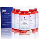 Relumins L Glutathione Supplement Complex - Glutathione ridotto 1000mg con Alpha Lipoic Acid & Rose HIPS Capsule per Pelle Nutrita & Smoother, 60 Caps x 5 Bottiglie