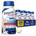 Assicurare Plus Vanilla Nutrition Shake con Fiber | Meal Sostituzione Shake | Pronto a Bere | 16g Protein e 27 Vitamine e Minerali | 8 fl oz - 24 Pack