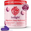 Peach Perfect Twilight Magnesio Glycinate Sonno Multivitamin Magnesio Supplemento con Ciliegia Organic Tart, Camomilla, 5-HTP, L-Tryptophan, Natural Sleepy Girl Mocktail, 60 Capsule, 30 Serve