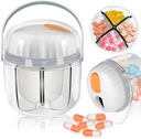 Scatola di pillole, organizzatore di pillole per l'organizzatore di medicina cura viaggio NO-BPA Moisture Proof Medicine Container per vitamine, oli di pesce, integratori (bianco)