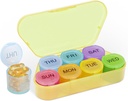 NatureTouch Organizzatore di pillole settimanali, BPA organizzatore di medicina gratuita Rainbow 11 Day Pill Box, Conatainer di pillola portatile giornaliero per Pills/Vitamin/Fish Oil/Supplements [Lastest Version],Yellow