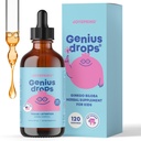 JoySpring Genius Drops - Gocce di messa a fuoco organiche per bambini | Integratore di messa a fuoco clinicamente provato aiuta i bambini a migliorare nella scuola | Integratore di erbe liquido con Ginkgo Biloba (4 fl oz) 120 Serve