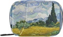 Campo di grano con Cypresss Van Gogh Pill Box 7 giorno Pill Case Bag organizzatore di Pillole di viaggio con Zipper Portable Weekly Case Dimensioni compatte per il supporto supplemento di vitamina
