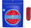 Capsuline Size 0 - Capsule Gelatini Red Empty Coloratin - 500 Count - Capsule Pillole Gel Vuoti - Riempimento Pillola Bovina Pura fai da te - Cappotti Vuoti - Certificato Kosher e Halal