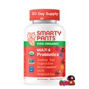 SmartyPants Organic Kids Multivitamin Gummies: Probiotici, Omega 3 (ALA), Vitamina D3, C, Vitamina B12, B6, A, K & Zinc per Supporto Immune, Biotina, Tre Sapori di Frutta, 120 Contenitore (30 giorni)