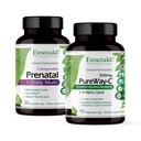 Emerald Labs Bundle con Prenatal 1-Daily Multi (60 Veg Caps) & PureWay-C (90 Veg Caps) - Multivitamina Prenatale con Folato Metilato, Ferro e Altro* - Vitamina C Supplemento con acido lipoico R-Alpha*