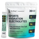 Dr. Berg Sports Hydration Electrolytes Powder w/More Salt (Pink Himalayan) - 30 Keto Electrolytes Powder Packets w/a Delicious Salty Raspberry & Lemon Flavor - Include 1.000mg di Potassium
