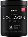 ELMNT Super Collagen Burn for Women w. Probiotici, Acido Ialuronico, Aceto di Apple C, KSM66, Biotin+ Premium Colageno Multi Collagen Protein Powder for Weight Loss, Fat Burner, Hair, Skin+ (R-Lemonade)