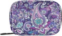Paisley Flower Purple Pill Box 7 giorno Pill Case Bag organizzatore di Pillole di viaggio con Zipper Portable Weekly Case Dimensioni compatte per il supporto supplemento di vitamina