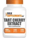 BulkSupplements.com Estratto di ciliegia di Tart- Supplemento di ciliegie di Tart, Capsula di ciliegia di Tart 500mg - Sorgente antiossidante, Senza glutine, 1 capsula per porzione, 240 capsule di veg (Pack of 1)