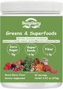 Greens Superfoods Polvere per la salute digestiva, polvere di Super Greens senza zucchero, Spirulina, clorella per il supporto Bloating & Gut, supporto giornaliero per le donne, 30 Serve, bacche miste
