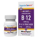 Sorgente superiore No Shot Vitamina B-12 Cyanocobalamin 1000 mcg, B-6, Acido Folico 400 mcg - Supporto cervello e salute del cuore - Aids Livelli di energia naturale - 60 compresse dissolving sublinguali