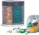 Extra Large Supplemento organizzatore con 4 scomparti Facile aperto Dispenser Pillola Medicina Mensile Vitamine organizzatori Pillole di stoccaggio bottiglie,Gray