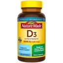 Vitamina D3 5000 IU (125 mcg) Softgels, Supplemento di vitamina D ad alta resistenza per il supporto di salute Bone e Immune, 360 conte, fornitura di 360 giorni