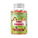 Vitamatic Kids Prebiotic Fiber Gummies – Extra Strength 4g Fiber – Zero Sugar Aggiunto – 60 Pectin-Based Gummies – Digestive Health & Regularity Support