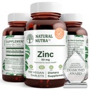 Nutra naturale zinco Gluconate 50mg supplemento per il supporto immunitario, promuove la salute della pelle, fornisce la facilità da fluido e freddo, migliorare l'apprendimento e la memoria, migliorare il gusto e la fame, senza glutine 50mg 100 Vegan compresse