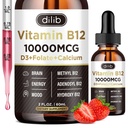 Vitamina B12 Liquid Drops Sublingual 10000 mcg, Triple B-12 Complex Supplement, Methyl & Methylcobalamin Blend for Women & Men, Mood & Energy Booster, Methylated B 12 for Metabolism & Health Support