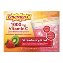 Emergen-C 1000mg Vitamina C Supporto immunitario Polvere fragola Kiwi 30CT include Zinco, Manganese, 7 B Vitamine ed Elettroliti per Back to School Essentials
