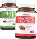 Bundle of Olive Leaf Extract & Hawthorn Berry Extarct - Erbe sane Bundle - Estratto di Foglia di Oliva con 20% Oleuropein & Hawthorn Berry 4:1 Extract - Concentrato da 2660mg Berry Fresco (120 Caps)