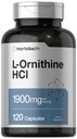 Horbäach L Ornithine HCl | 1900mg | 120 capsule | Non-GMO & Gluten Supplemento gratuito