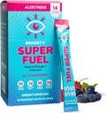 EBOOST Energy Drink Powder, Super Fuel - Blue Raspberry, 14 Packets - Pre-Workout Polvere Energy Drink Mix - Energia naturale, L-Tyrosine, L-teanina e vitamine - Preallenamento per le donne e gli uomini per andare