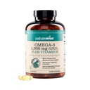 NatureWise Extra-Strength Omega 3 Fish Oil Supplement - 1000mg per Serving - 600 EPA & 400 DHA e vitamina E - Supporto per la salute del cuore e del cervello - Limone Flavor, OGM-Free - 180 Softgels[3-Month Alimentazione]
