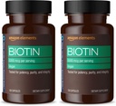 Elementi Vegan Biotin 5000 mcg - Capelli, Pelle, Unghie, 130 Capsule (4 Mesi di Alimentazione) (Packaging May Vary) (Pack of 2)