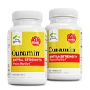 Terry Naturally Curamin Extra Strength - Curcumin & Boswellia per il supporto della circolazione sana - Supplemento currico ai giunti di aiuto, salute del muscolo & produzione di Endorphin - 120 compresse (Pack of 2)