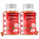 Vitamatic Sugar Free Vitamin A 25000 IU Gummies (Retinyl Palmitate) - Natural Strawberry Flavor - 120 Pectin Based Gummies (2 Bottiglie)
