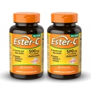 American Health Ester-C 500 mg con Citrus Bioflavonoids - 120 capsule (Pack of 2) - 24-Hour Immune Support - Non-GMO, Gluten Free - 120 Total Servings
