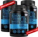 12-in-1 Nootropic Brain Supplemento Anhydrous: Ginkgo Biloba per il supporto del cervello, memoria e messa a fuoco - B12, Alpha GPC, L Theanine e Choline Integratori con Bioperine Non Caffeina 1321mg (180ct)