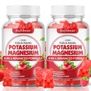 Softbear Potassium Gummies per Adulti, Alto assorbimento Magnesio Supplemento di potassio con vitamina B6 per Gambe &amp; Muscolo Salute Zucchero Vegan Strawberry 120 Gummies