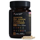 Quercetin Zinc Vitamina C Vitamina D Bromelain Elderberry - Integratore di supporto immunitario polmonare Adulti con Artemisinina, Moss del mare, Echinacea, Allergy Relief 120 Conte