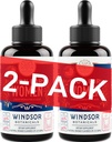 WINDSOR BOTANICALS Supplemento di ferro liquido per le donne 2-Pack - acido folico, vitamina C, integratori di ferro liquido Vegan per l'anemia, mestruazione, sostegno alla gravidanza - gocce di aroma d'arancia - 2x2oz
