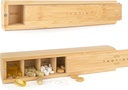 Bamboo organizzatore settimanale di pillole - 7 giorni di legno Tablet Box - Ideale organizzatore di pillole estetiche per vitamine o integratori