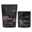 Sport Research® Creatine Monohydrate (10.58 oz) e Dutch Chocolate Whey Protein (2 lbs), The Dynamic Duo for Lean Muscle Building, Miglioramento delle prestazioni e resistenza & Workout Recovery