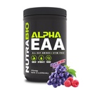 NutraBio Alpha EAA - Aminoacidi All-Day per la crescita muscolare e l'idratazione - Aminoacidi essenziali con Nootropics & Adaptogens- Polvere EAA BCAA a spettro completo - 30 Serve - Grape Berry Crush