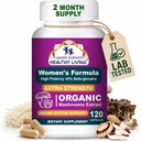 Multivitamina organica per le donne - Estratto di supplemento di funghi - Vitamine di supporto ormonale e immunitario - 1500mg Complesso di funghi benessere non OGM con 40% Beta-Glucani, 120 capsule