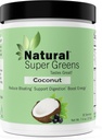 Polvere naturale Super Greens Organic| Green Supplements| Great Tasting Fruits and Vegetas Juice & Smoothie Mix| Probiotics & Digestive Enzymes| Green Superfood Spirulina & Chlorella (Coconut)
