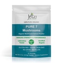 Jetsu Pure 7 Organic Mushroom Extract Powder, Chaga, Cordyceps, Lion's Mane, Maitake, Reishi, Shiitake & Turkey Tail Mushrooms Supplement, per il supporto immunitario, Focus, Energy