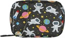 Space Travel Galaxy Astronauts Pill Box 7 Giorno Pill Case Bag Organizzatore di viaggio Pill con Zipper Portable Weekly Case Dimensioni compatte per il supporto supplemento di vitamina