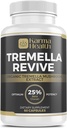 Tremella Mushroom Powder Capsules - Compressed White Snow Fungus Mushroom Powder Supplement - 25% Beta Glucan Content, Vegan & GMO Free.