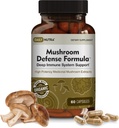 DailyNutra Mushroom Defense Formula - Integratore di supporto immunitario | Funghi organici, Acqua calda estratta - Reishi, Chaga, Maitake, Shiitake & Turkey Tail (60 capsule)